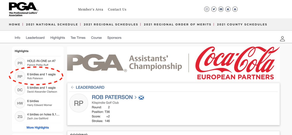 This is our <a href="/Kilspindiegolf/">Kilspindie Golf Club</a> Assistant Rob going well at <a href="/ThePGA/">The PGA</a> Assistants. Featured hot 2nd round!