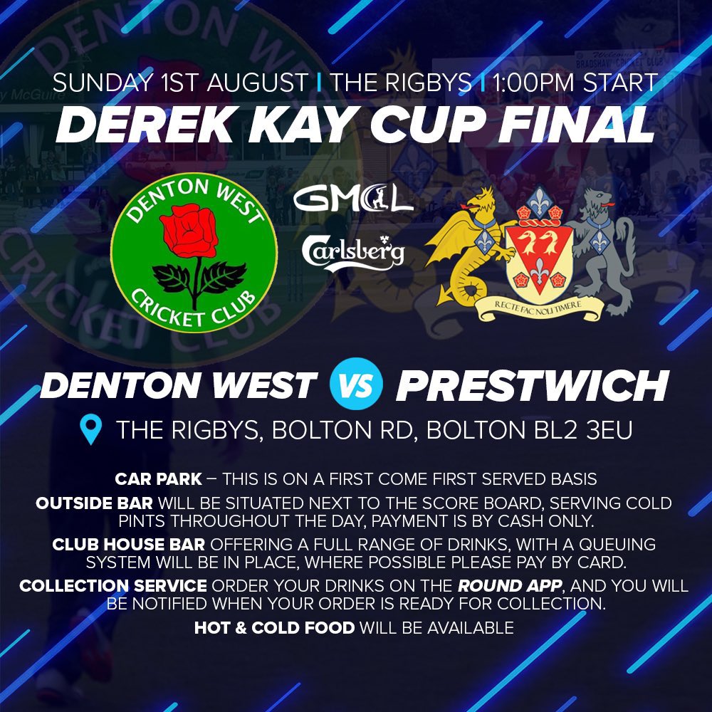 Sunday sees George and his lads travel to The Rigbys to take on Prestwich in the Derek Kay Cup Final 🏏🟢🟡