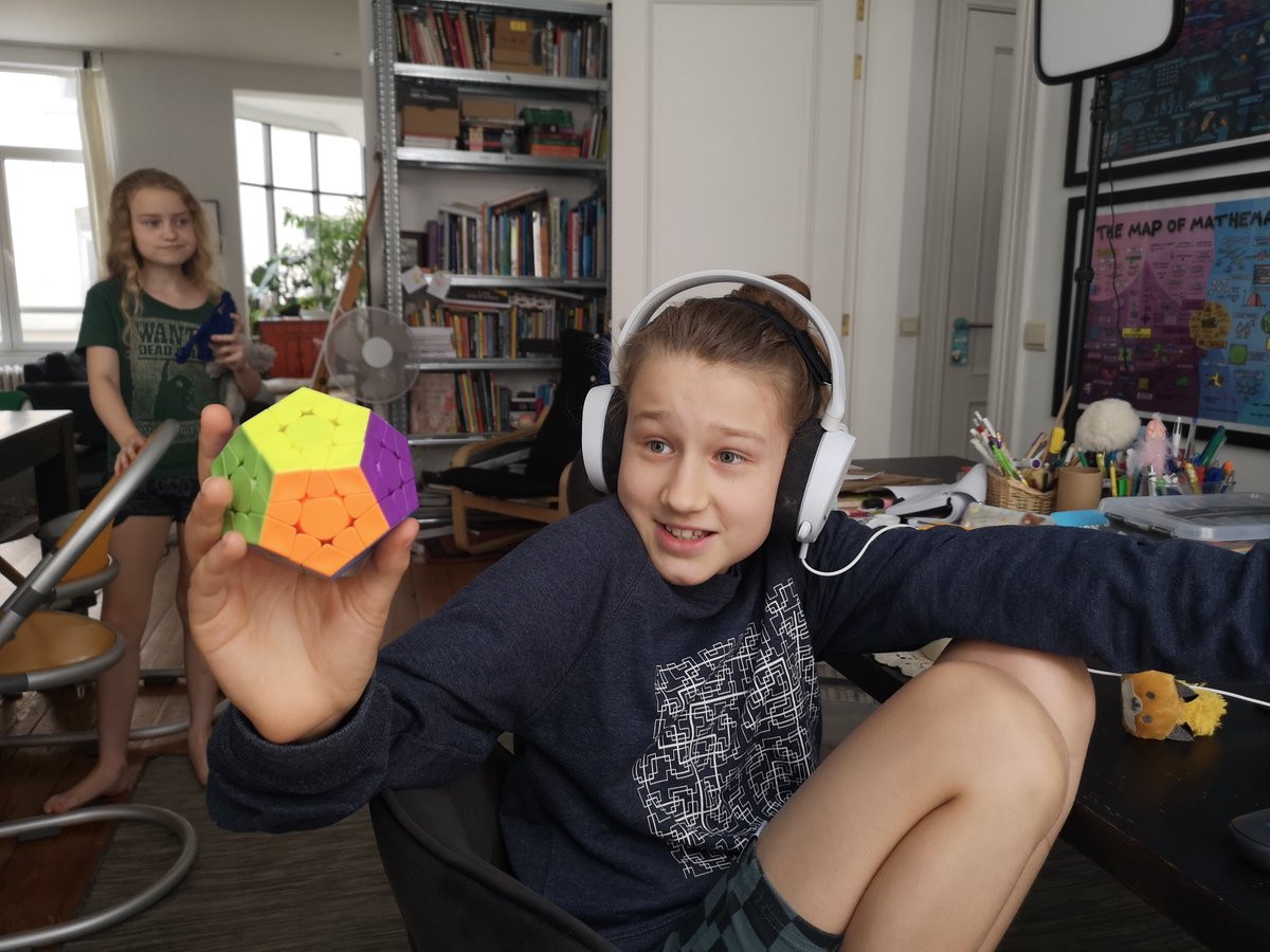 simontigerh's tweet photo. Solved a #Megaminx! I did need a tut for the corner permutation but everything else I could do myself! #cubing #gan https://t.co/7EfBqhtq1j