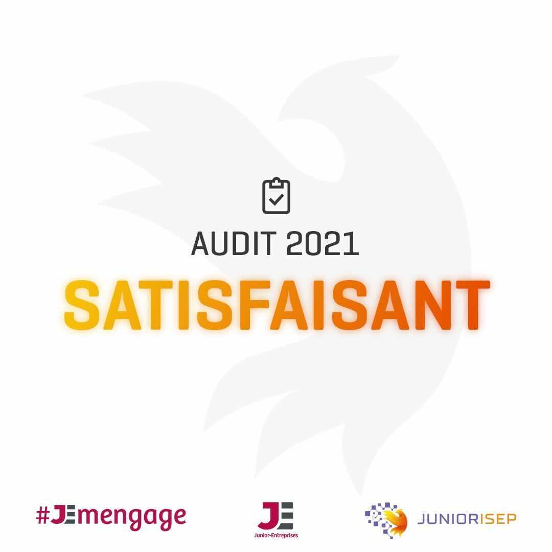 Nous sommes fiers de vous annoncer que nous avons obtenu la mention satisfaisant suite à l’audit annuel réalisé le 03 juillet par la <a href="/cnje/">Junior-Entreprises</a> 📑

Cette récompense confirme que notre structure a la possibilité de se surpasser et de se tourner vers des projets ambitieux 👏🏼

#WeAreJE