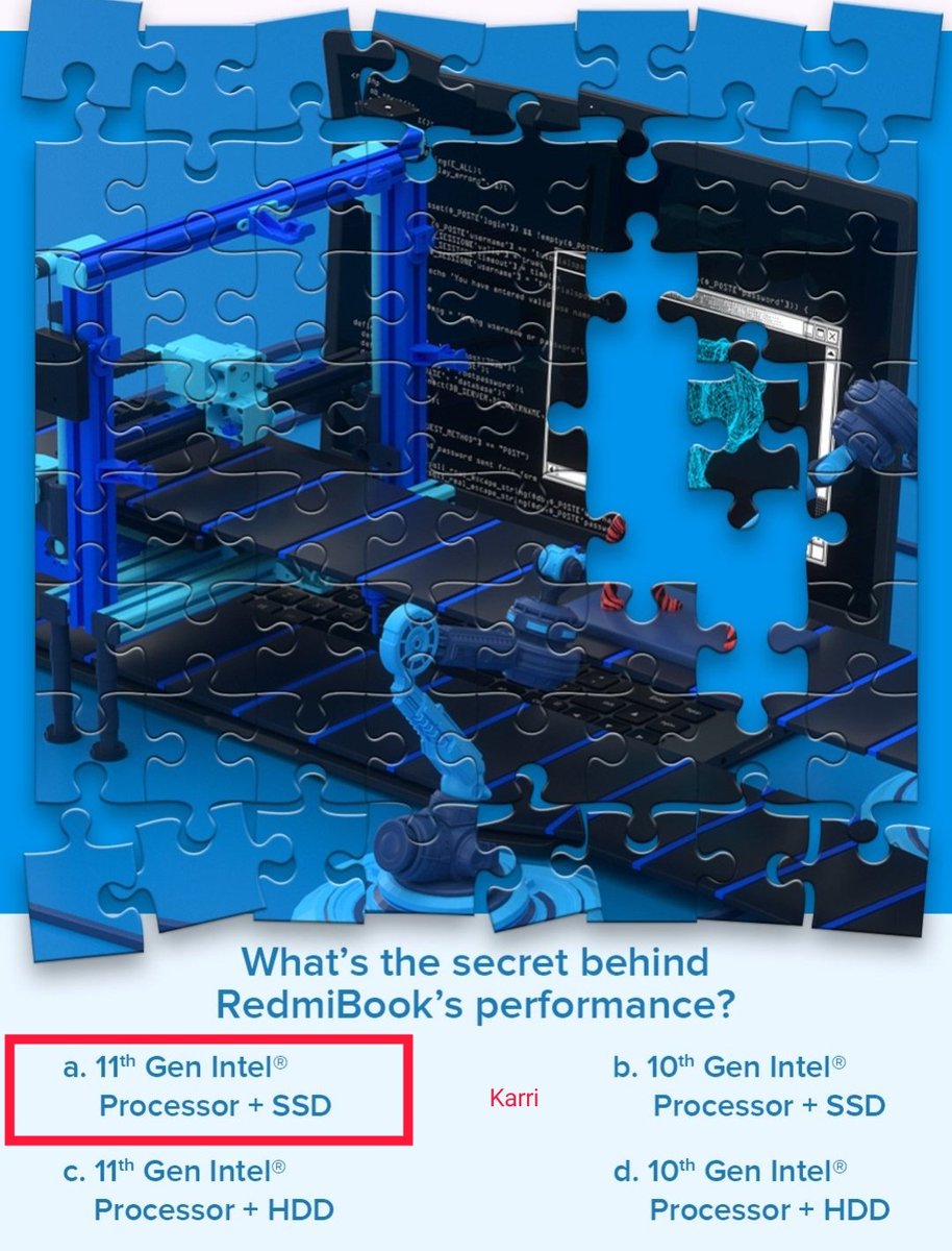 KARRIVINODKUMAR's tweet image. #Ans2) - A. 11th Gen @intel  Processor + SSD
#RedmiBook
#SuperStartLife
@RedmiIndia @Flipkart @manukumarjain 
Really excited!