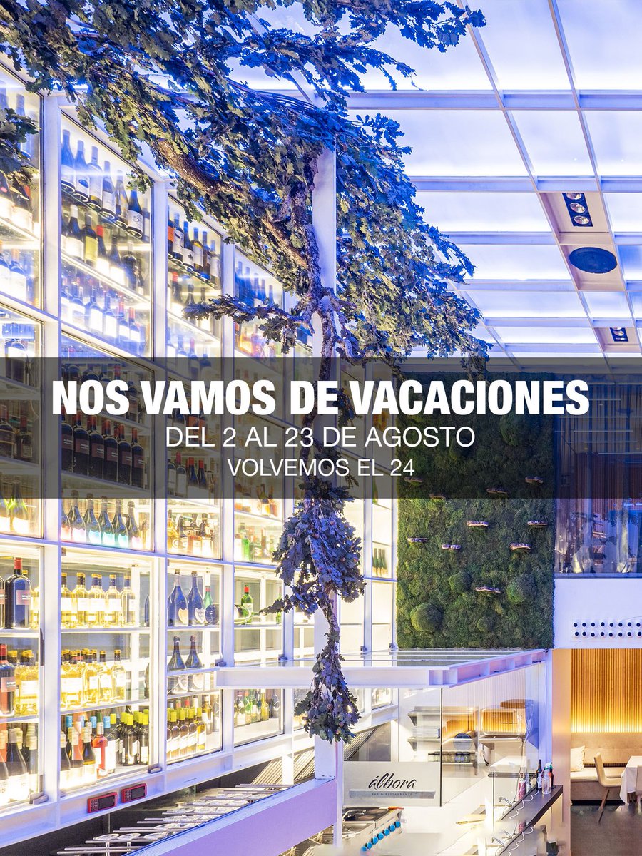 Se acercan las vacaciones, aún quedan unos días para venir a disfrutar. El sábado abrimos y nos despedimos hasta el día 25 de agosto #servimosfelicidad 
 
Reservas: +34 91 781 61 97
restaurantealbora.com

#gastronomia #comerenmadrid #terraza #verano2021 #restaurantesmadrid