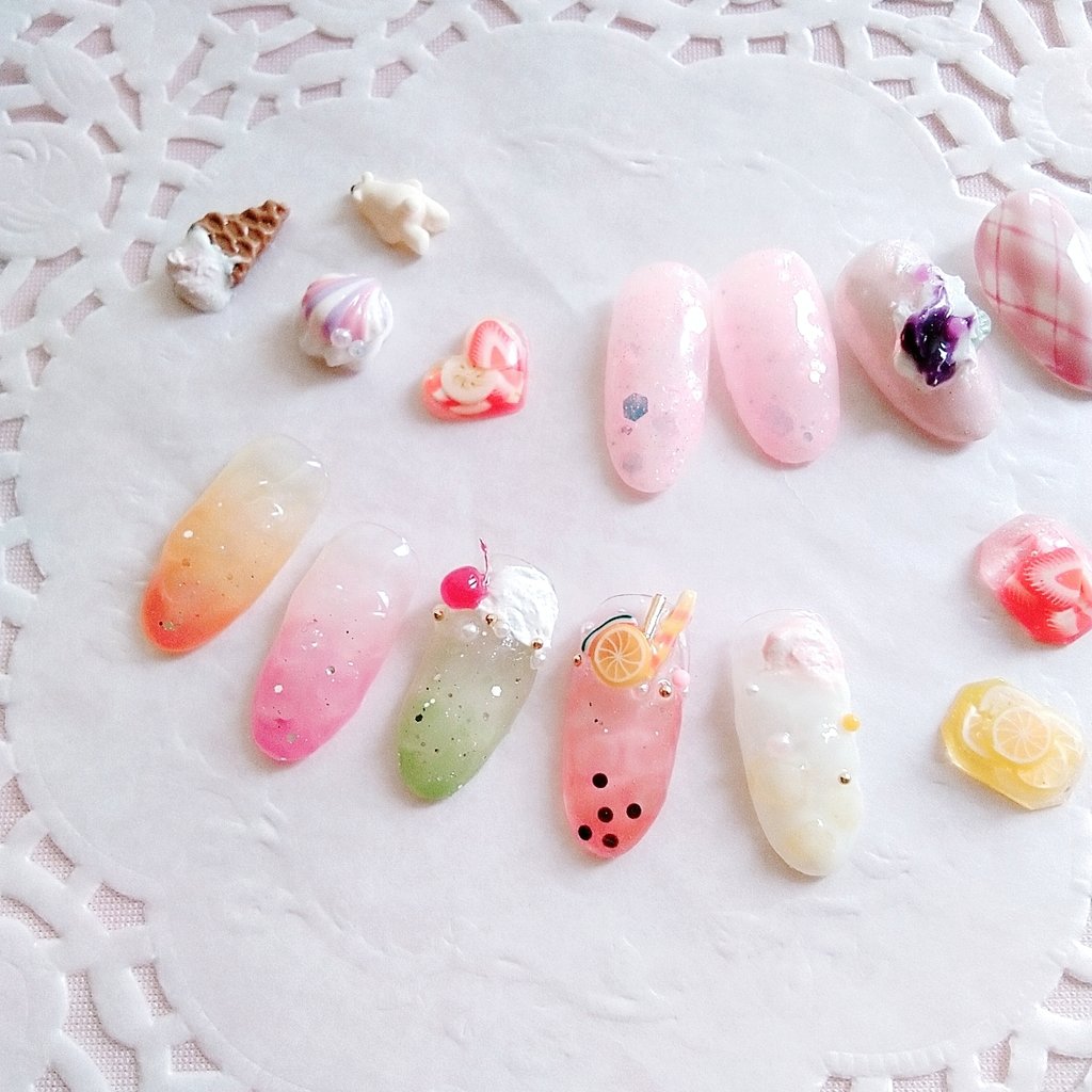 Mamelody 夏の飲み物的な ネイルアート ジェルネイル ネイル ネイルデザイン 夏ネイル セルフ ネイル クリームソーダネイル フルーツネイル スイカネイル カクテルネイル クリームソーダ しろくま T Co Mxteqmoadz Twitter