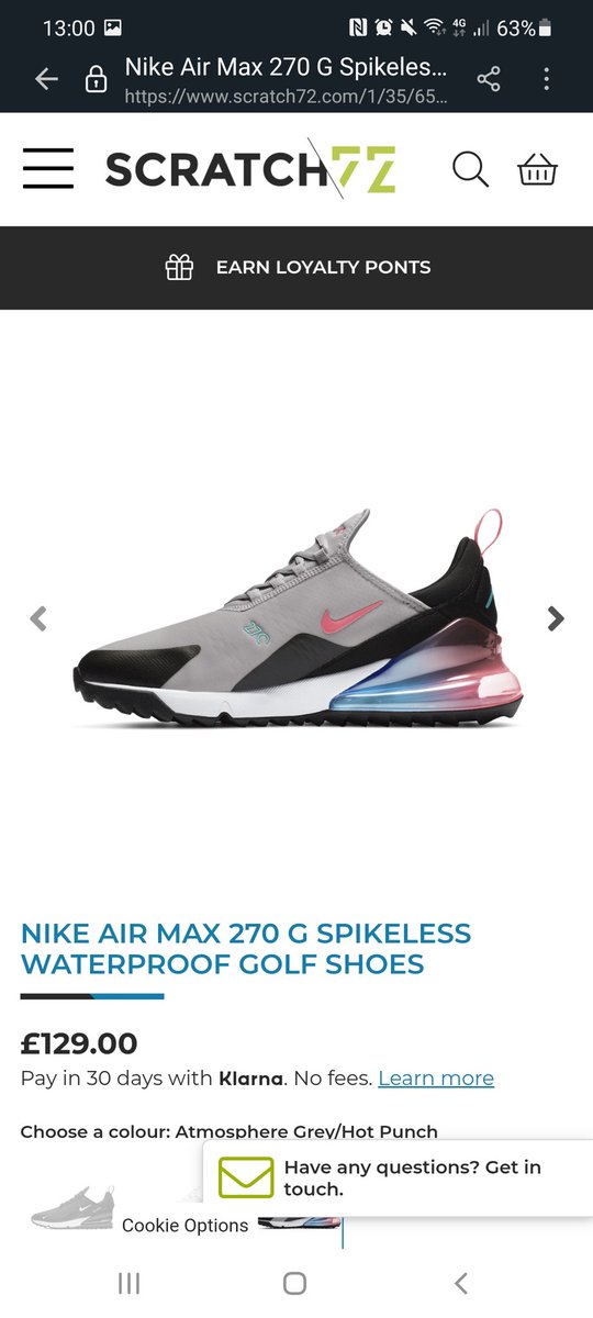 CrisK9's tweet photo. @NikeService Hello Nike, can I have a question answered please? Your released pictures of the Nike Air Max 270G golf shoes is different to the actual product you receive in terms of colour. This isn't a 1 off as I've ordered 3 different pairs from various places https://t.co/1v3Qp7OOHC