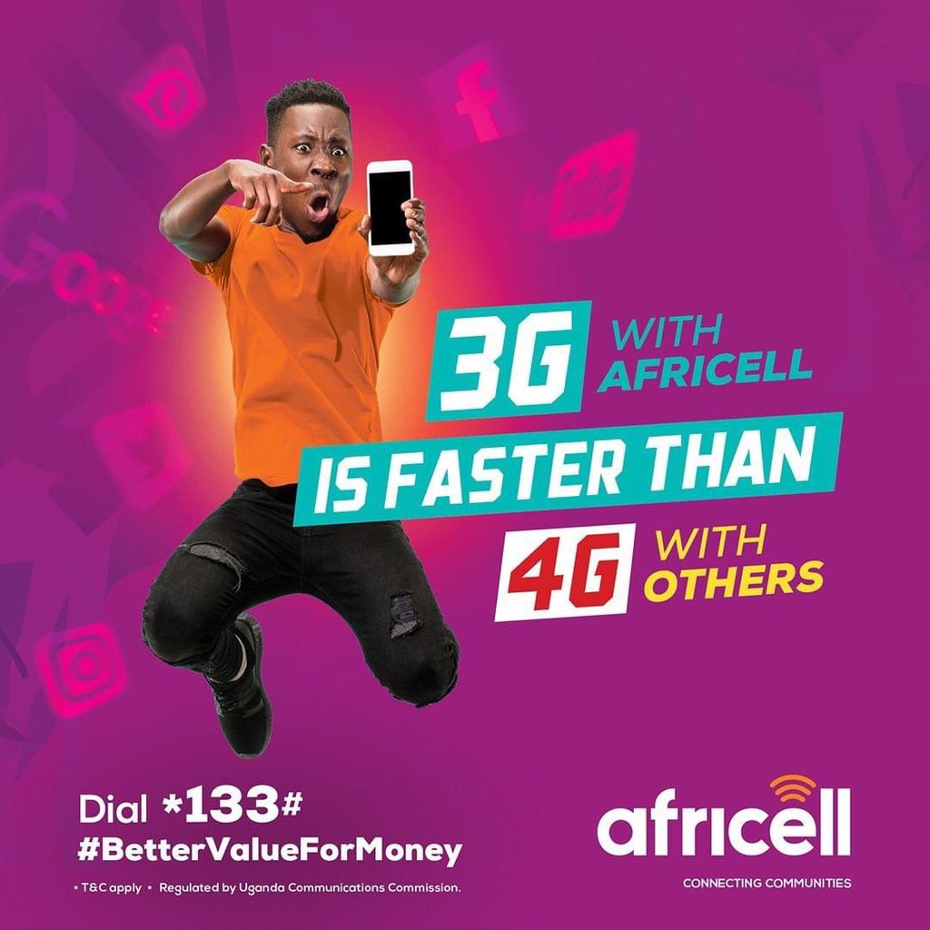 Did you know 3G with #AfricellUG is faster than 4G with others. This is real #ValueForMoney