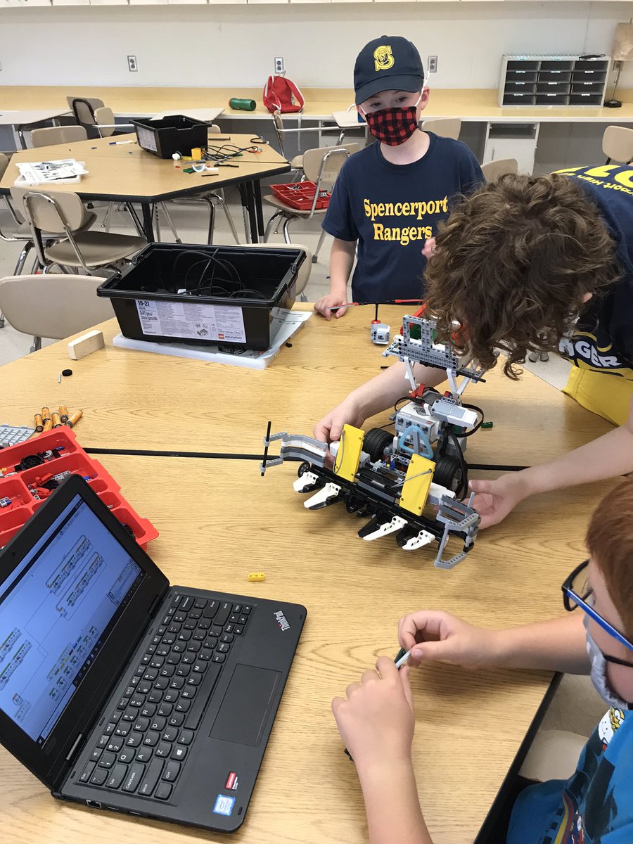 DavidRussellEdu's tweet photo. We are so proud and excited for all the work that @frc3015 is doing this week at @SpencerportCSD ! Our students are having fun and working hard this summer on great technology projects!! Keep up the great work!!! #NeverSettle #RangerPride #Team3015 #RangerRobotics https://t.co/2n3H0EtEuE