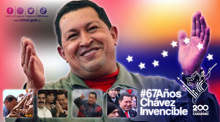#28Jul | Con orgullo y amor conmemoramos el natalacio de un grande entre los grandes, el nacimiento de Hugo Chábez

#67AñosChávezInvencible 
<a href="/NicolasMaduro/">Nicolás Maduro</a> 
<a href="/VillegasPoljak/">Ernesto Villegas Poljak</a>
