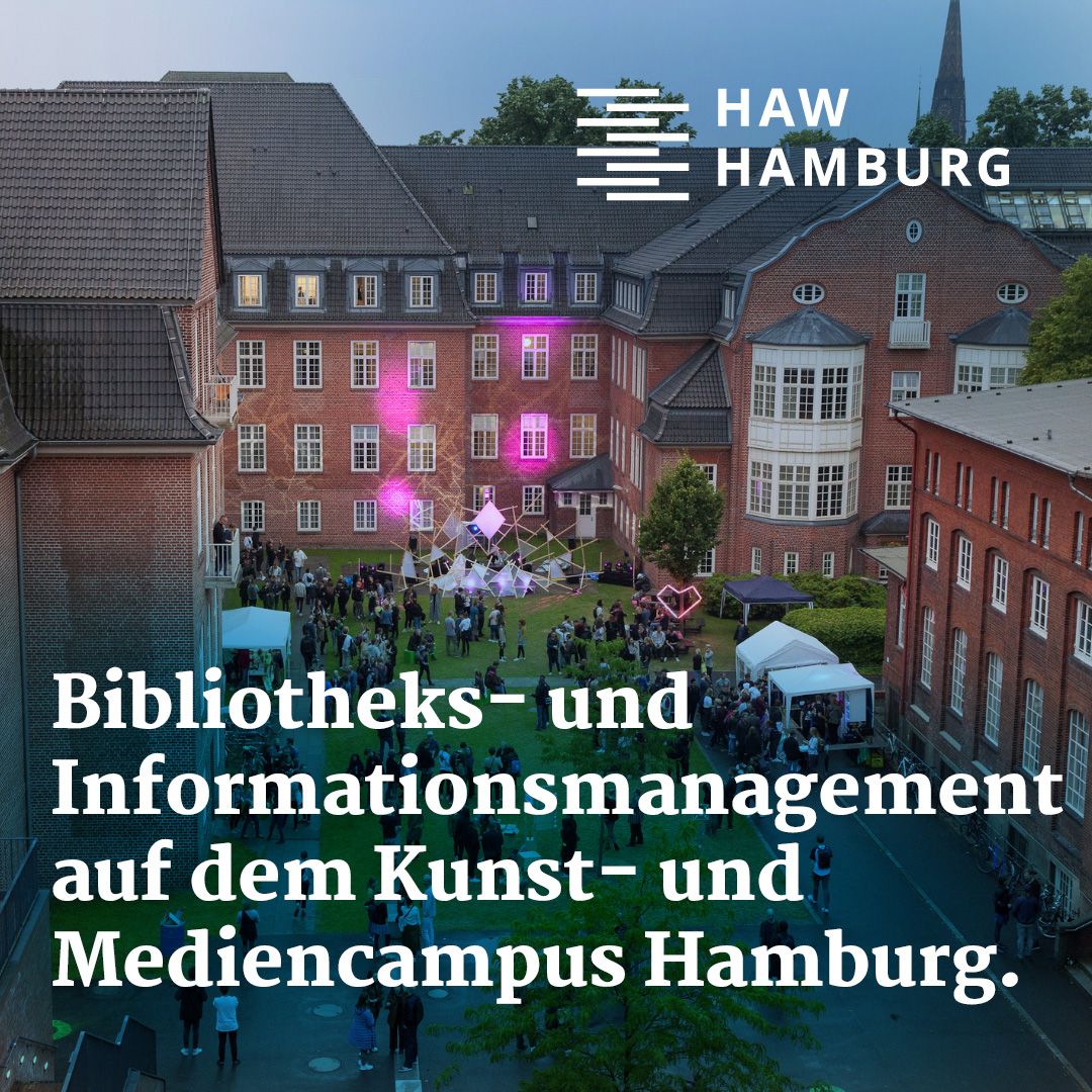 Alisa Person (@alisa_per) on Twitter photo Bewerbt Euch bis zum 31.07. und studiert Bibliotheks- und Informationsmanagement (B.A.) @HAW_Hamburg, mit drei spannenden neuen Profilen! 😊💪
#OpenScience #Search #UserExperience #Teilhabe
haw-hamburg.de/studium/studie…
#Studium #Bibliothek #Bachelor #twlz #twittercampus !B Bewerbt Euch bis zum 31.07. und studiert Bibliotheks- und Informationsmanagement (B.A.) @HAW_Hamburg, mit drei spannenden neuen Profilen! 😊💪
#OpenScience #Search #UserExperience #Teilhabe
haw-hamburg.de/studium/studie…
#Studium #Bibliothek #Bachelor #twlz #twittercampus !B