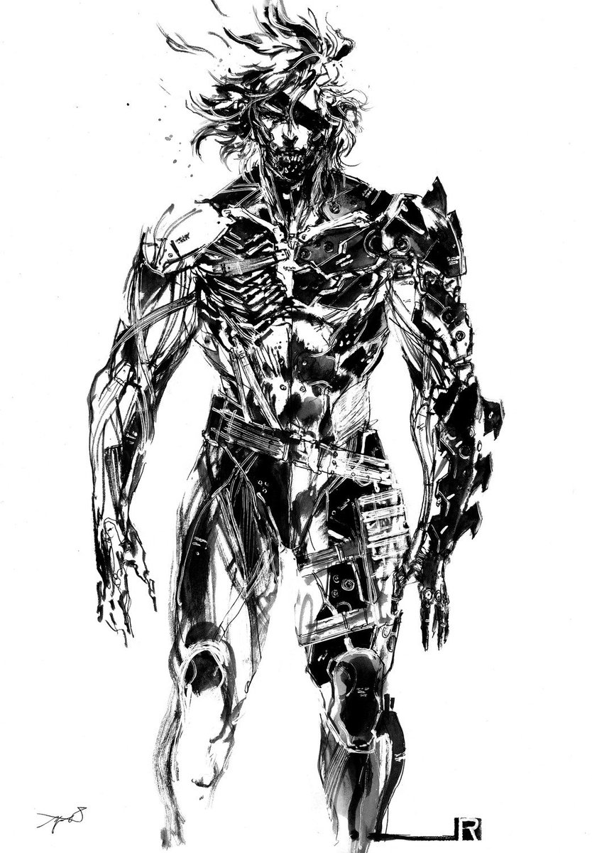 Concept art Metal Gear Rising - Raiden Artist: Yoji Shinkawa.