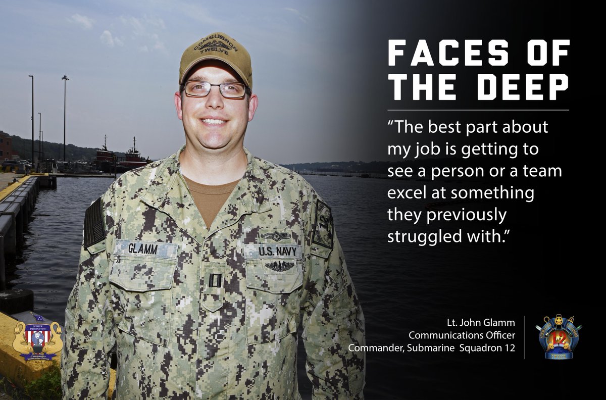 COMSUBLANT's tweet photo. FACES OF THE DEEP: Meet Lt. John Glamm, Communications Officer, assigned to Commander, Submarine Squadron 12.
“The best part about my job is getting to see a person or a team excel at something they previously struggled with.” https://t.co/PxCaqSwNRK