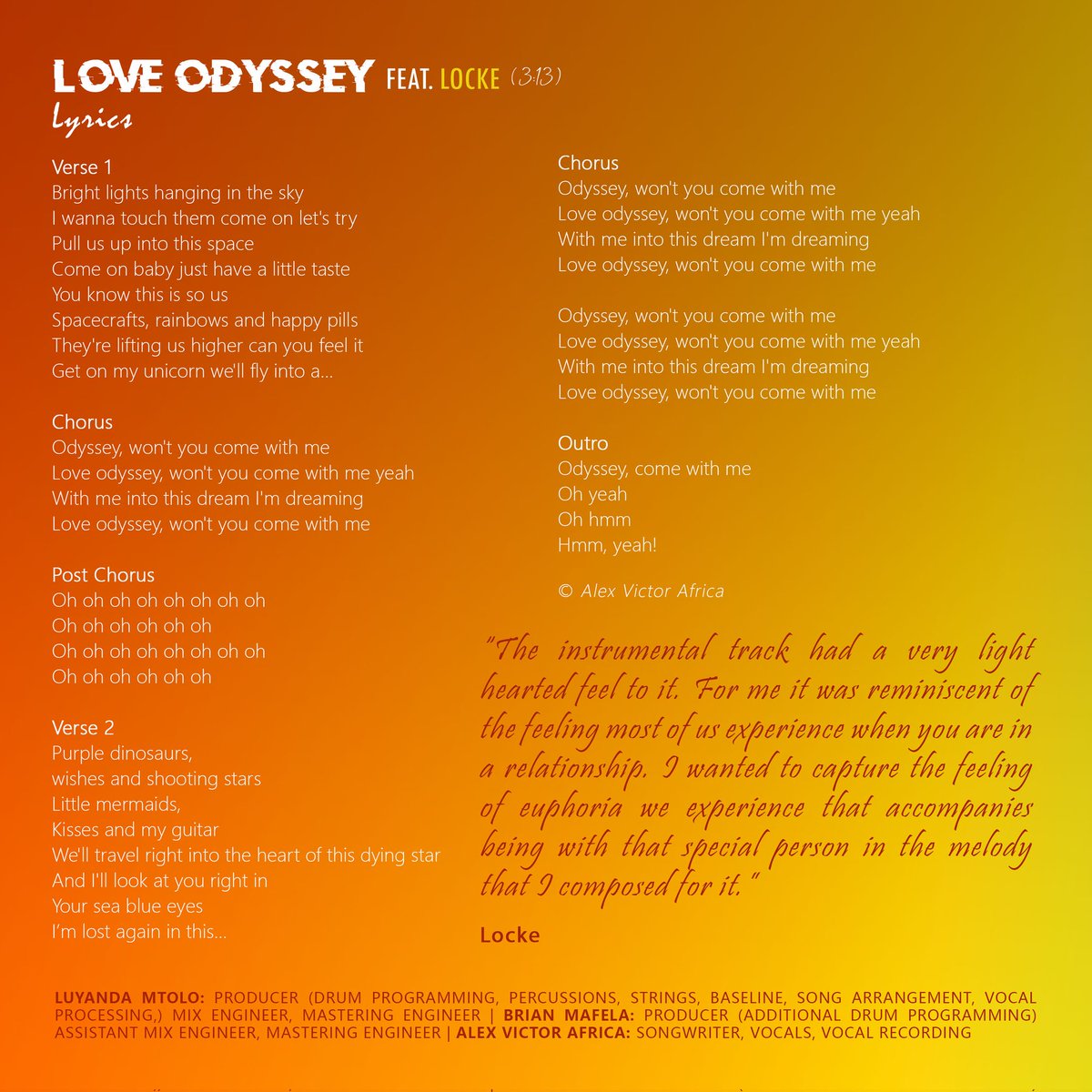 TheMeisterSA's tweet photo. @TheMeisterSA &amp; @LouieVanWolf - Love Odyssey (feat. @Locke_Official)

Available Now, Link 👇
https://t.co/4UR5RN7S1I https://t.co/X7jROfT2jI