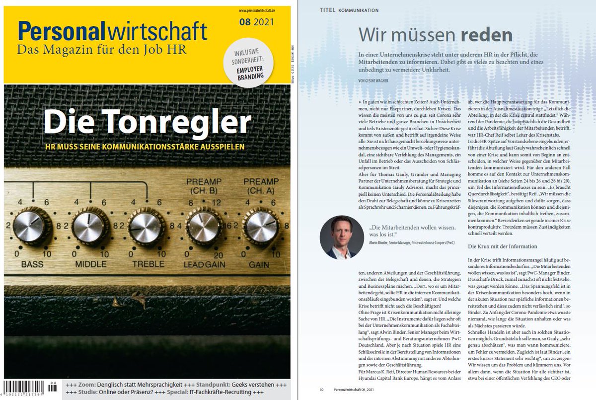 Frisch gedruckt: Für das Magazin <a href="/personaler_de/">Personalwirtschaft</a> habe ich mit weiteren Experten die Rolle der HR Abteilung in einer Unternehmenskrise beleuchtet. Was ist Best Practice? Wo liegen die Fallstricke?

Die ehrliche Kurzantwort: es hängt immer ganz davon ab...

personalwirtschaft.de/hr-organisatio…