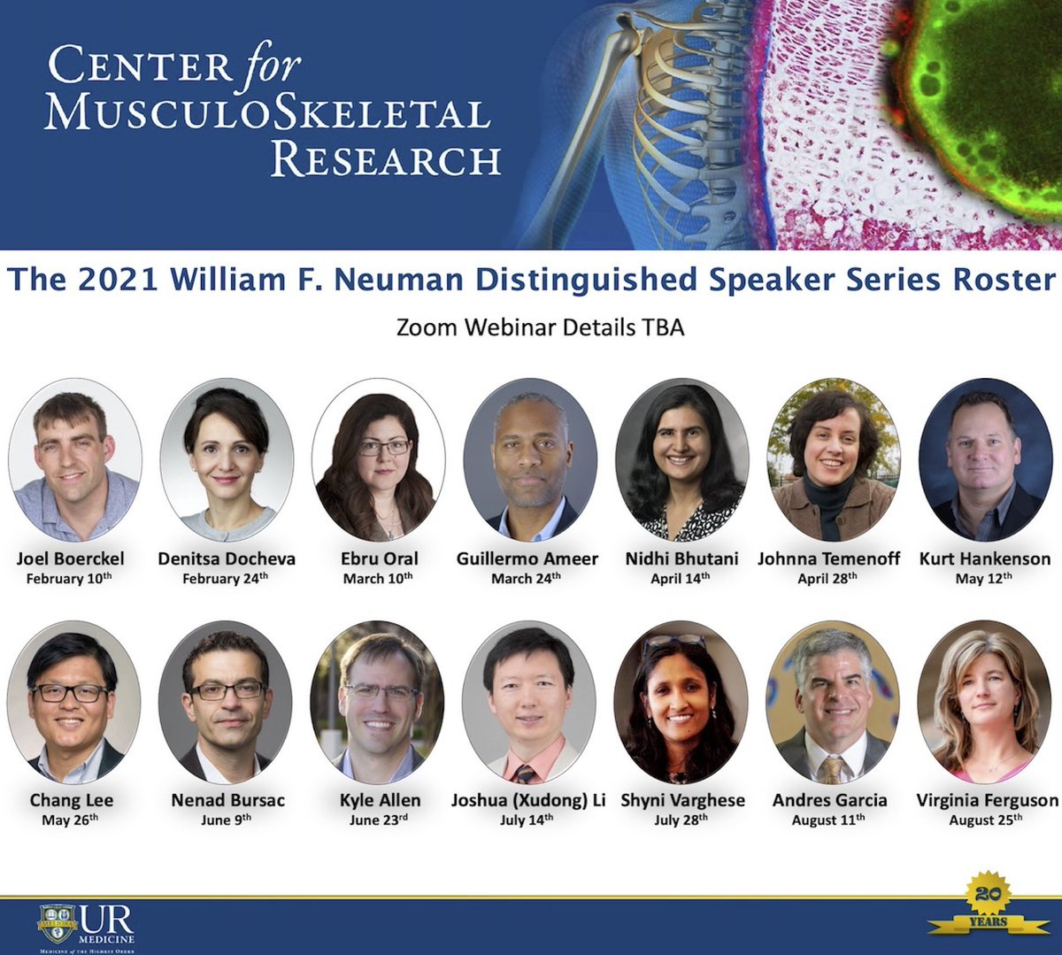 Excited to welcome our  Neuman Speaker, Shyni Varghese (<a href="/shynivarghese/">shyni varghese</a>), Professor of BME at  Duke and MEDx Investigator:  "Biomaterials for mechanistic understandings and therapeutic interventions" - Today 12:30 – 1:30 pm EST. Please register at: 
urmc.zoom.us/webinar/regist… -