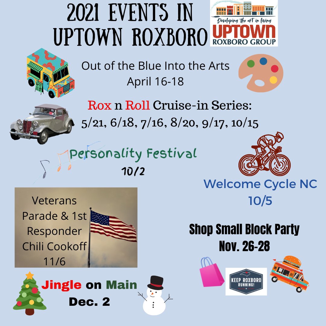 Mark Your Calendars to be in Uptown Roxboro!