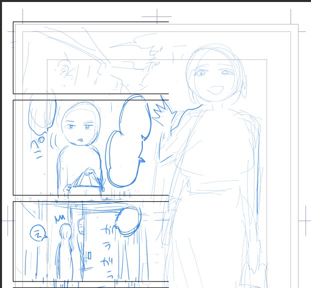 下描きをしています 