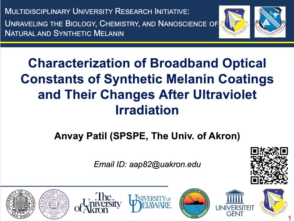 anvaypatil94's tweet image. Stay tuned for my talk on characterizing melanin’s optical constants and its changes after UV irradiation today (07/28) at 3:20 PM in Rm 3 (PC - 02). Thank you @ngrpc2021 for the opportunity. #ngrpc2021