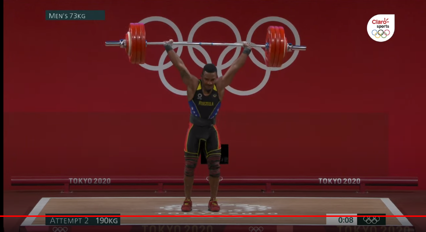 eldiario's tweet photo. #28Jul | Julio Mayora 🇻🇪 levantó 190 kilogramos en su segundo intento de levantamiento de pesas de #Tokyo2020, en la modalidad de dos tiempos.

https://t.co/hvZmTjqJ6D