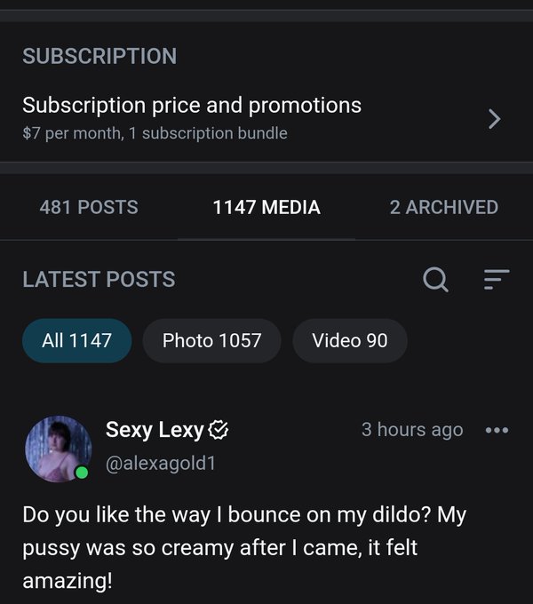 I just uploaded a new video of me riding my dildo on my onlyfans! With 90 total videos, and 1000 pics