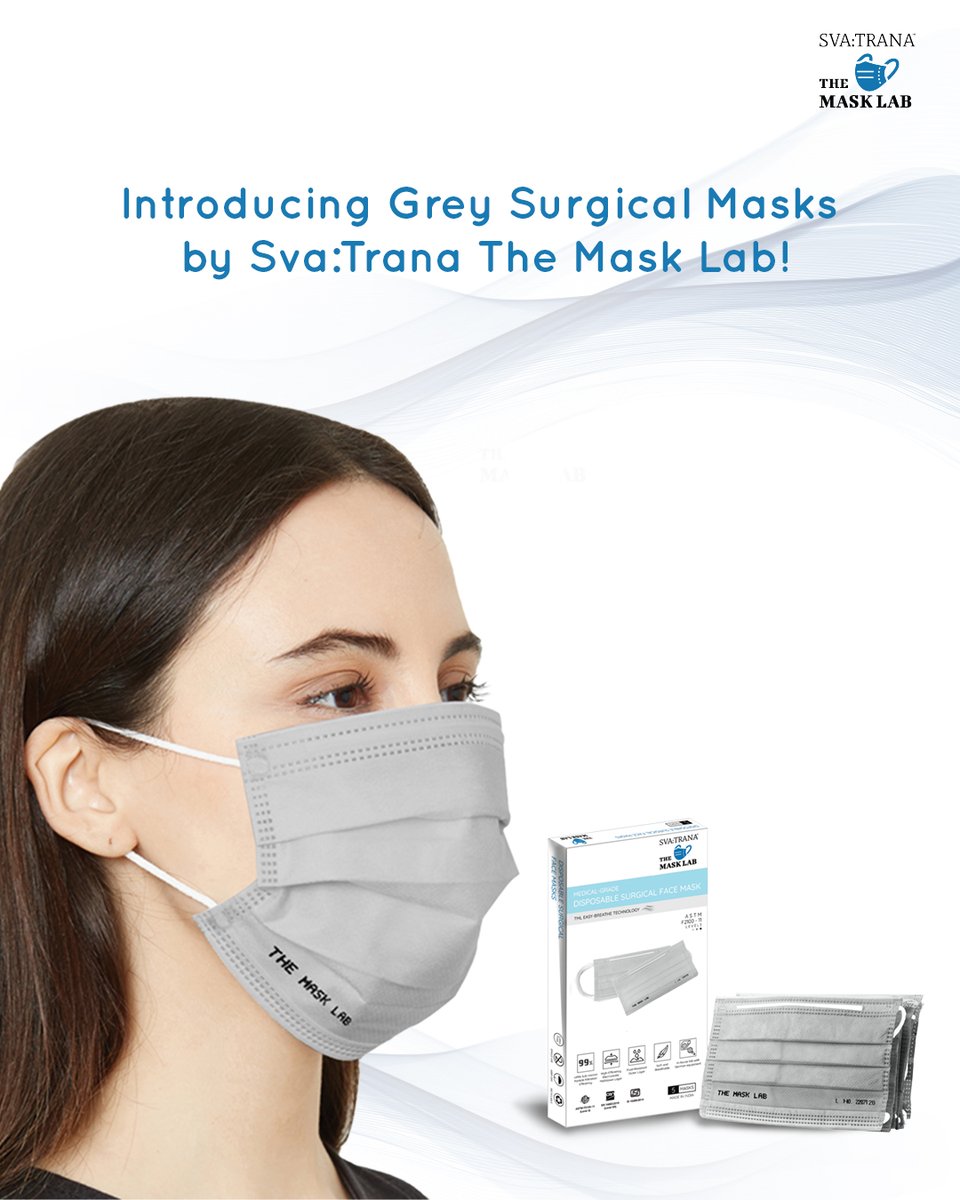 TheMaskLabIndia's tweet image. Our medical-grade Surgical Masks are now available in the colour grey! 

Stay protected and choose from our new colour range for our masks by clicking the link in the bio!

#TheMaskLab #Masks #FFP2 #N95 #Surgicalmasks #certifiedmask #qualitymask #masksindia #indiacovid #covid_19