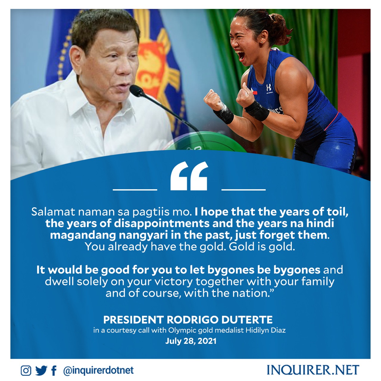 Inquirer on Twitter "'LET BYGONES BE BYGONES.' This was what President