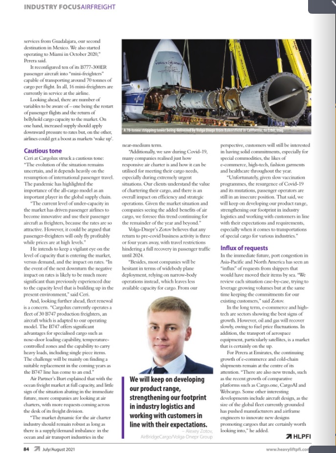 volgadneprgroup's tweet photo. The pandemic has put the air cargo sector into the spotlight, at the same time forcing for more agility and innovations. @HeavyLiftPFI finds out how the major players responded to the challenges. https://t.co/utn26qQDQy
#volgadnepr #airbridgecargo #XLlogistics #projectcargo https://t.co/HbkHILQZJk