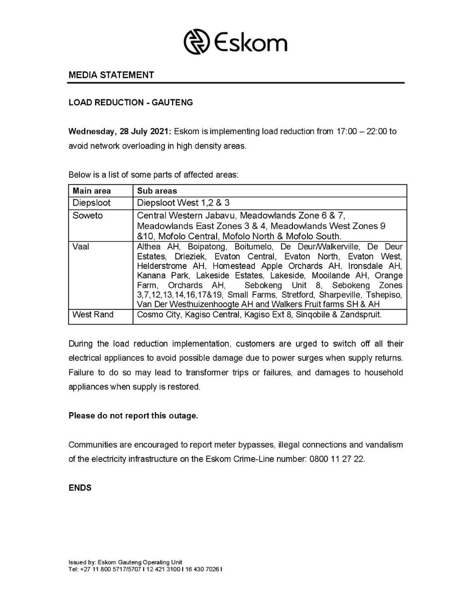 Eskom Hld SOC Ltd tweet media