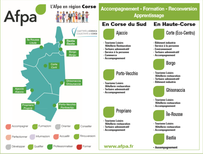 🚨L’#Afpa #Corsica recherche pour la rentrée 2021-2022 des intervenants, formateurs, sous-traitants, entreprises individuelles, et autoentrepreneurs, sur l’ensemble du territoire!😃

Intéressé(e)❓Envoyez CV et lettre de motivation à afpa-relationsclients.corse@afpa.fr 😋