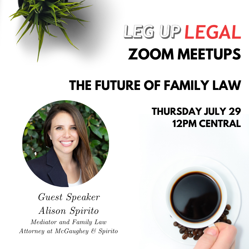 Leg_Up_Legal's tweet photo. Interested in family law? Come learn about mediation vs. collaborative divorce vs. litigation processes. And hear about online and hybrid mediations and meetings.

Time: Thursday, July 29  @12pm Central
Topic: The Future of Family Law
Register Now: https://t.co/dfELmzv8sq https://t.co/kB6vuaTWN7