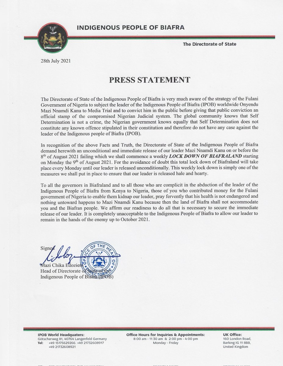 real_IpobDOS's tweet image. #FreeMaziNnamdiKanuNow