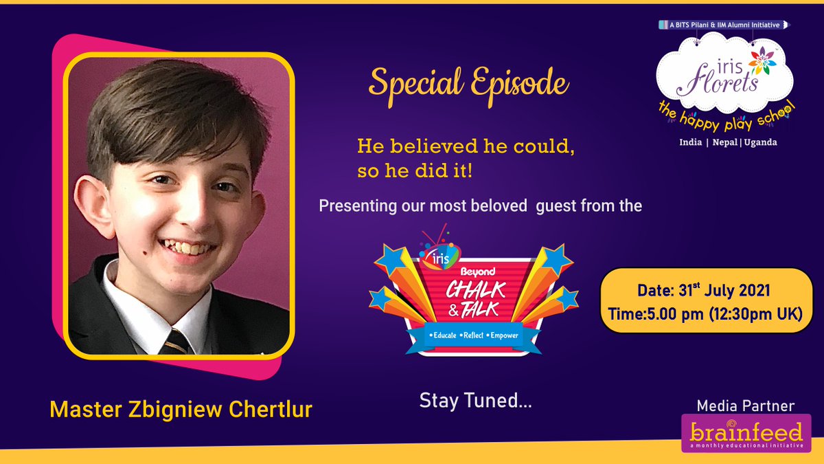 IrisEducare's tweet photo. Iris Florets is back again with another exciting episode from the 'Iris Beyond Chalk & Talk' series. This time we have a very young guest @ZbigsBujji on board for an interactive session. Watch here 👇👇👇
https://t.co/PpLRtyvSve
#irisflorets #irisbeyondchalkandtalk #zbigsbujji https://t.co/nt1OdN1RQb