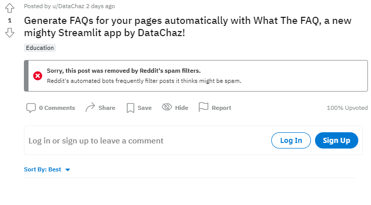 DataChaz's tweet image. My very first attempt on @Reddit today... 😅

#SocialMediaFail