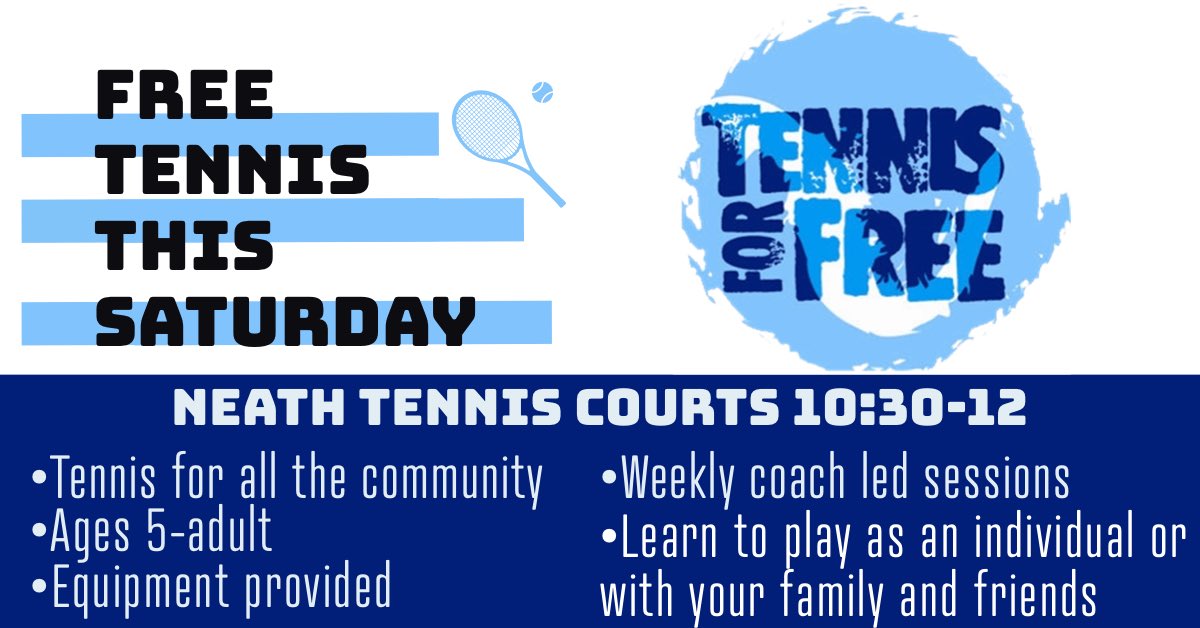 Fun, free sessions for all abilities. Book here: clubspark.lta.org.uk/NeathCommunity…
