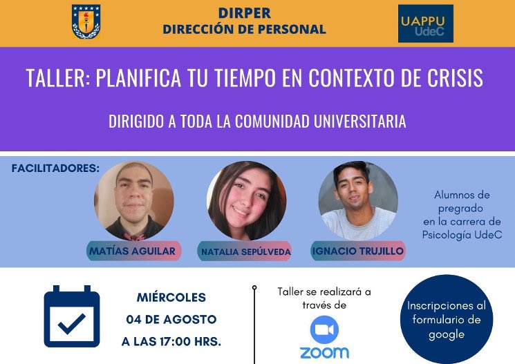 Taller planifica tu tiempo en contexto de crisis #uappu docs.google.com/forms/d/e/1FAI…