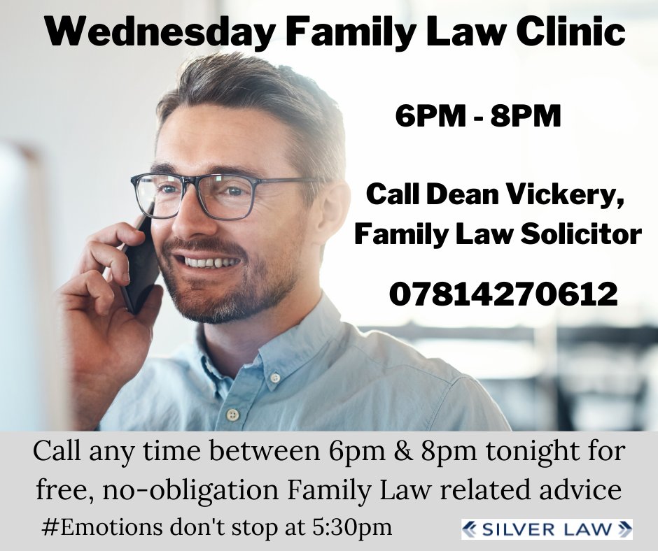 Call me this evening between 6pm &amp; 8pm for 20 min free  Family Law advice. I don't just act as a solicitor, I am your connection. I give honest, candid advice and always keep you informed. I know that emotions don't switch off at 5:30pm.

#familylaw #familysolicitor  #Divorce