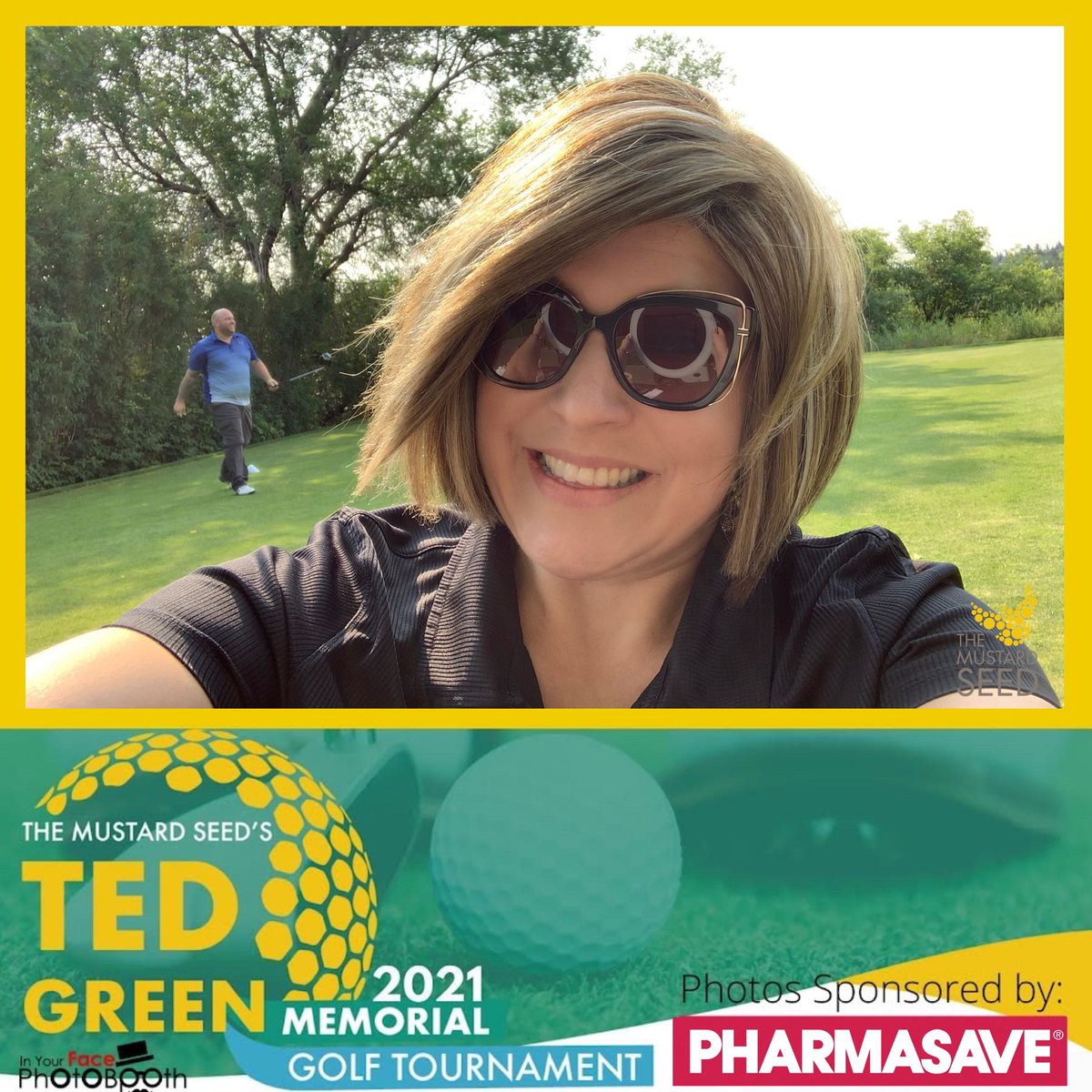 Inyourfacepb's tweet photo. @themustardseedyeg Ted Green Memorial Golf Tournament today photos link: https://t.co/mLWdC7YSsV 
Thanks again to everyone who made my day so much fun! Hope you all had as much fun as I did at hole 13! 
#tedgreenmemorialgolftournament #themustardseed #inyourfacephotobooth https://t.co/x94XChZY72