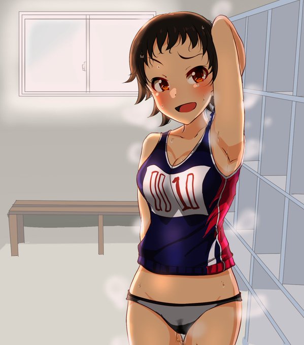 むさ苦しい臭いの充満する狭い陸上部室の中で真尋の甘酸っぱい汗と身体の匂いと暑い体温が伝わってくる 