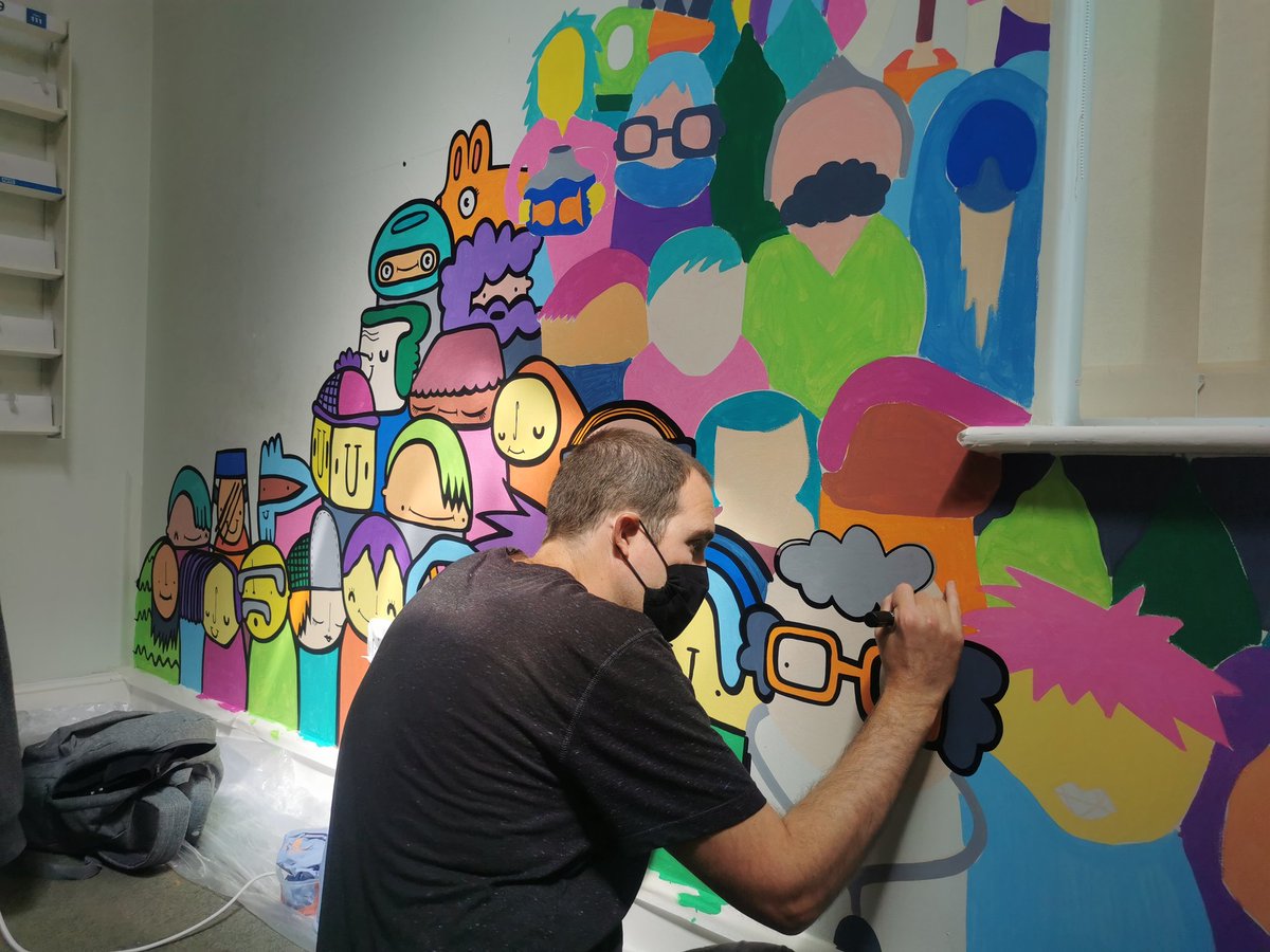 Fluid Motion Theatre (@fluidmotiontc) on Twitter photo Day 2 of our 3 day artist in residence project at Chineham Medical Practice.
Our AD <a href="/Leigh_Johnstone/">Leigh Johnstone</a> said 'This mural is more than just something to look at, it's a talking point, moment of happiness & way to start positive conversations with patients'
It's looking amazing 😍 Day 2 of our 3 day artist in residence project at Chineham Medical Practice.
Our AD <a href="/Leigh_Johnstone/">Leigh Johnstone</a> said 'This mural is more than just something to look at, it's a talking point, moment of happiness & way to start positive conversations with patients'
It's looking amazing 😍