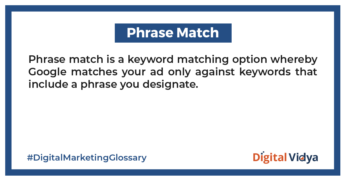 digitalvidya's tweet photo. #DigitalMarketing term you should know. 🤔 ⁣⁣⁣⁣⁣⁣⁣ ⁣⁣⁣⁣⁣⁣⁣⁣⁣⁣⁣⁣⁣⁣⁣⁣⁣⁣⁣⁣⁣⁣⁣⁣⁣⁣⁣⁣⁣⁣⁣⁣

#digitalvidya #PhraseMatch #digitalmarketingglossary #terms #knowledge #onlinemarketing #WednesdayWisdom #wednesdaymotivation https://t.co/TPqZZXmIKi