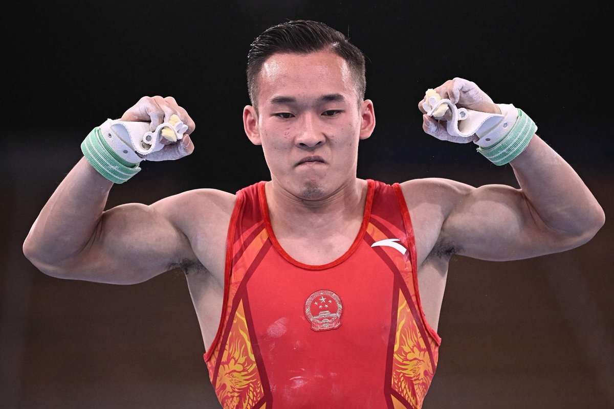 PDChina's tweet photo. China's Xiao Ruoteng claims the silver medal at #TokyoOlympics gymnastics men's all-around final. https://t.co/zsXobPPbRd