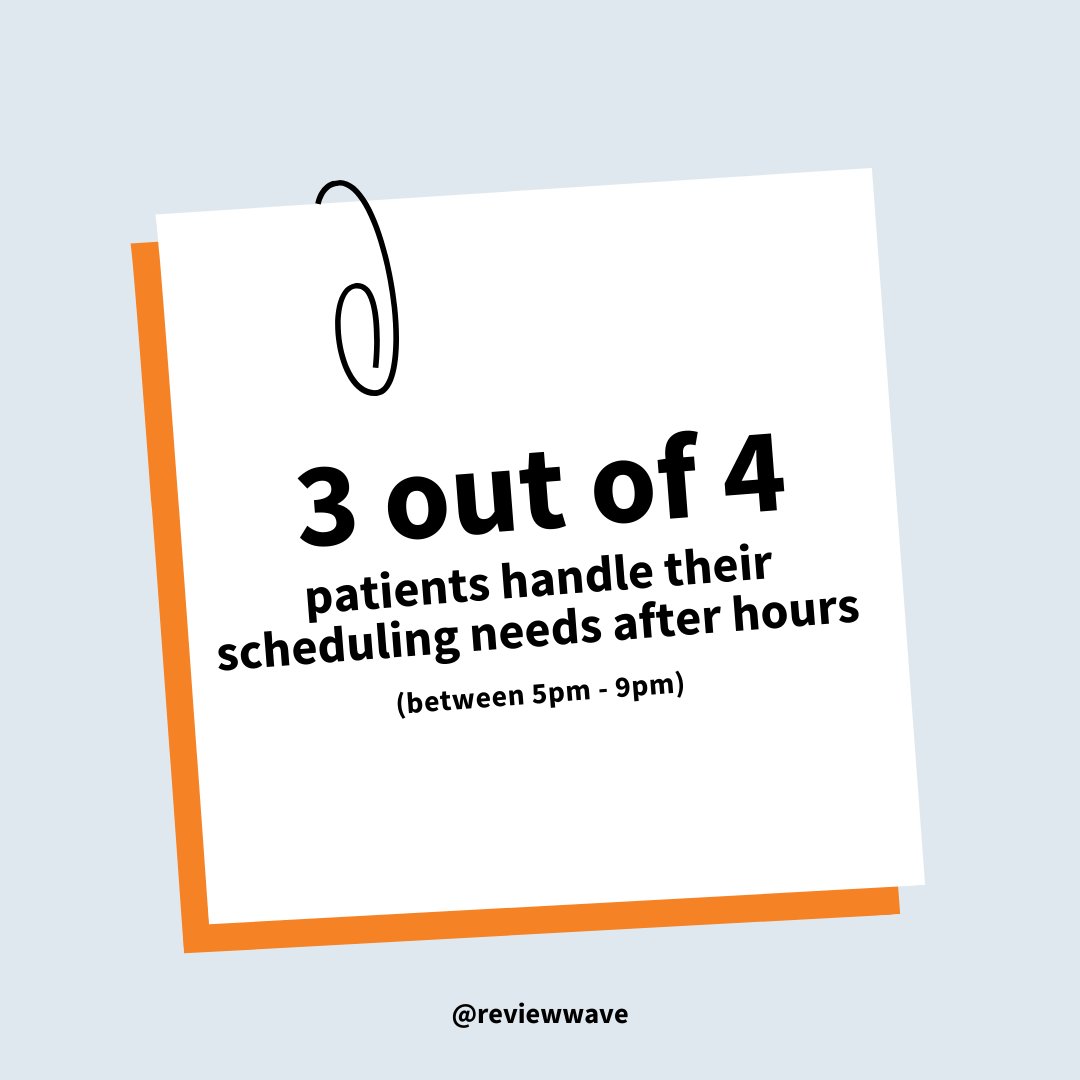 reviewwave's tweet photo. Your patients are people and people are busy! 🏃‍♀️  Let patients manage their time on the go and when it's convenient for them! This instantly increases patient satisfaction, attracts new patients, and saves your team from a backlog of voicemails! 🙌 https://t.co/lvUaCS9M9d