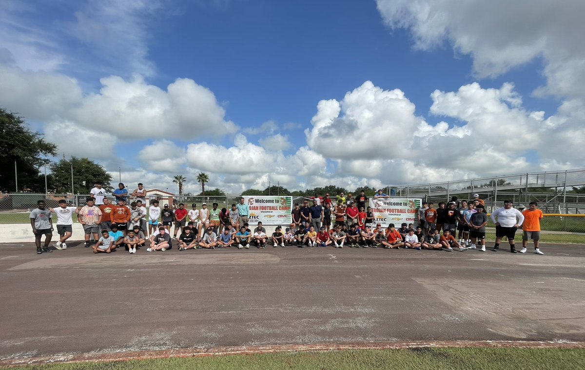 bisd_athletics's tweet photo. We can not say it enough, but a huge thank you to AZTEC, for their generous donation of sponsoring the first 100 campers!  Because of y’all’s blessing, many kids were able to come out and participate.  #community #aztecchevrolet  #beevilletrojans #trojanfootball https://t.co/HW4wQzs9sY