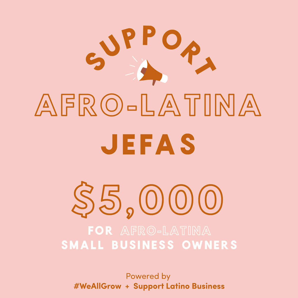 We're supporting Afro-Latina Jefas with $5,000 in grants 💵 In partnership with @SupportLatino, two Afro-Latina small business owners will be awarded $2,500 each in grants to scale their business! Apply Here: bit.ly/Afro-Latina-Je… #SupportAfroLatinaJefas #SupportLatinoBiz