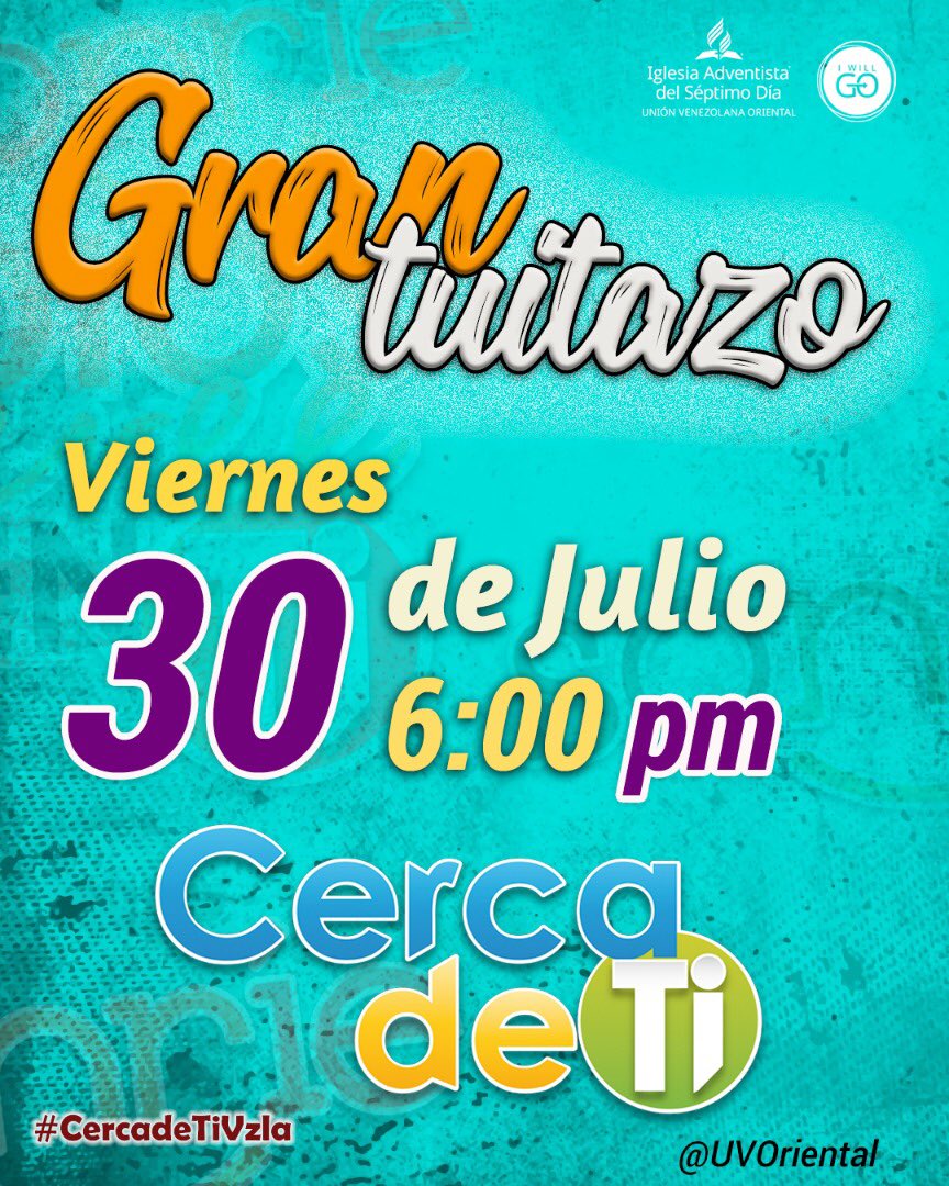🗣¡Llegó el momento de testificar todos juntos en las redes! 🎉

✍🏼¿Qué hemos hecho en el pasado y qué haremos con los proyectos sociales? 🤔
📲Únete al tuitazo, este 30 de Julio, desde las 6:00pm, con la etiqueta #CercaDeTiVzla 💛💙❤️
¿Ya tienes tu cuenta en Twitter?