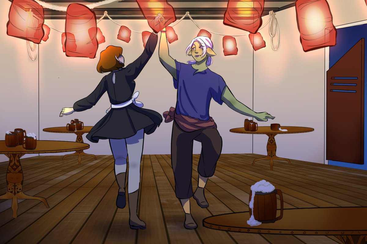 arc__nerding's tweet photo. Some more fantasy art! I'm still not particularly good at backgrounds, but this dancing scene was fun!
#rigur #thattimeigotreincarnatedasaslime #anime #animefanart #dancingart #tavern #fantasyart #goblin https://t.co/vTbPuMXtmx