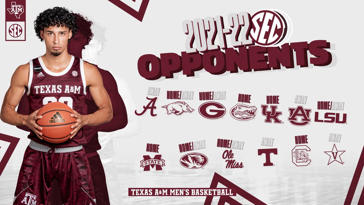 👀👀

<a href="/SEC/">Southeastern Conference</a> announces home &amp; road opponents for 2021-22 season

📰: aggi.es/3i9053J
🎟️: aggi.es/3i6QdHO

#GigEm