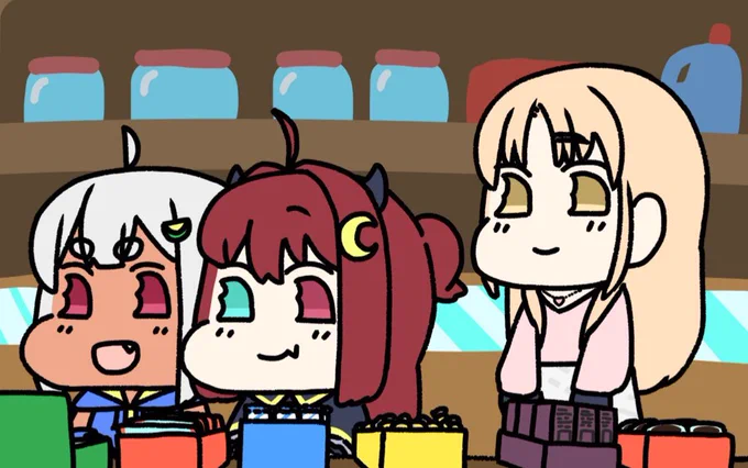 ロアちゃんおいらはそろそろ働きカニとして柿の種に水やり労働してきます
ロアちゃんは最近ちゃんと寝れてるかな?
どんな時も体調には気をつけて
もし体調が悪い時は無理なくゆっくり休んで水分補給だ

ロアちゃん葉山さんクレアさんで駄菓子コラボした時に描いたやつ
 #ロアちゃんへ 