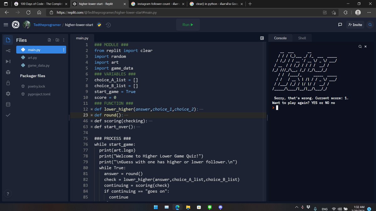 tedtheprogramer's tweet image. Day 14 from #100DaysOfCode finished!
BEGGINNER LESSONS COMPLETED.
NEXT LESSON&apos;: INTERMEDIATE LESSONS 💚