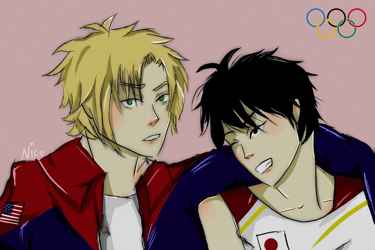 redecorat's tweet image. ash no tiro ao alvo e eiji no salto com vara é a melhor au já feita #TOKYO2020 #BANANAFISH