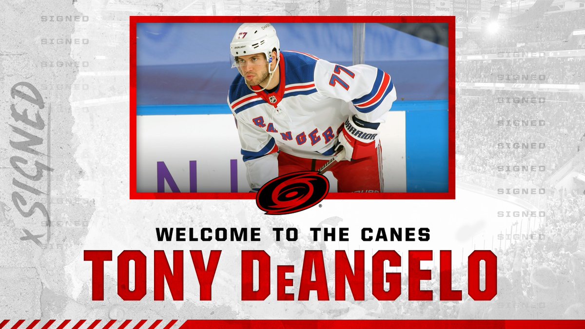 Canes's tweet image. The #Canes have signed defenseman Tony DeAngelo

Details » n.carhur.com/3f6FhYV