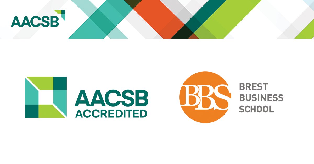 Congratulations to <a href="/BrestBS/">Brest BS</a> on achieving AACSB accreditation! Achieving accreditation is a process of rigorous internal focus, engagement with an AACSB-assigned mentor, and peer-reviewed evaluation.

Read more: 🔗aacsb.biz/3y68NW1